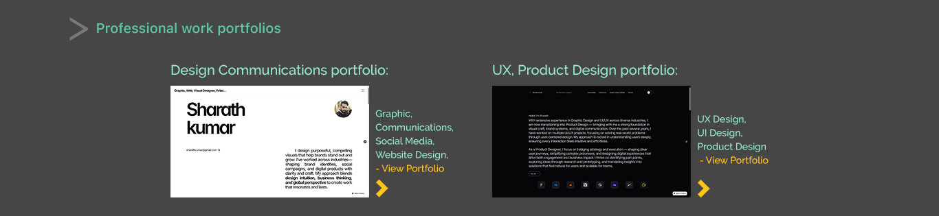 work Portfolio website links